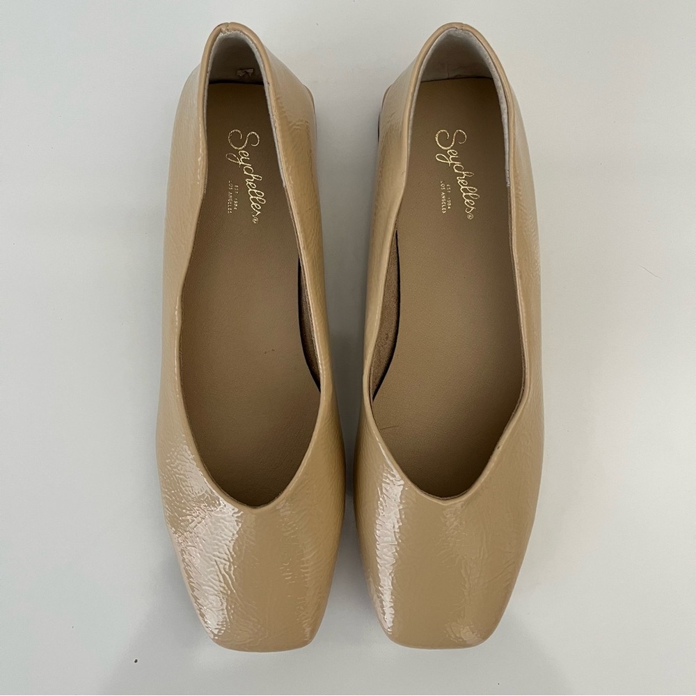 SEYCHELLES Penny V Square Toe Ballet Flat In Beige NEW - Picture 5 of 13